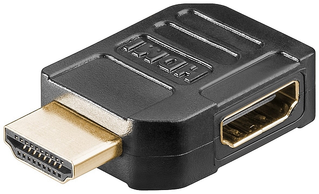 Adapter 19-polig HDMI male -> female haaks verguld