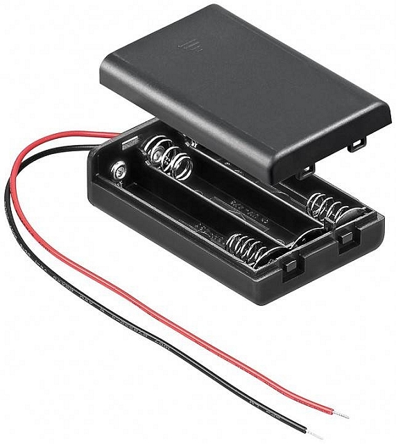 Batteriehalter 3x Microzellen (AAA) mit 15cm kabel - geschlossenes gehäuse