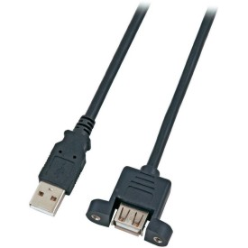 USB2.0 verlängerungskabel mit befestigung - schwarz - 1m
