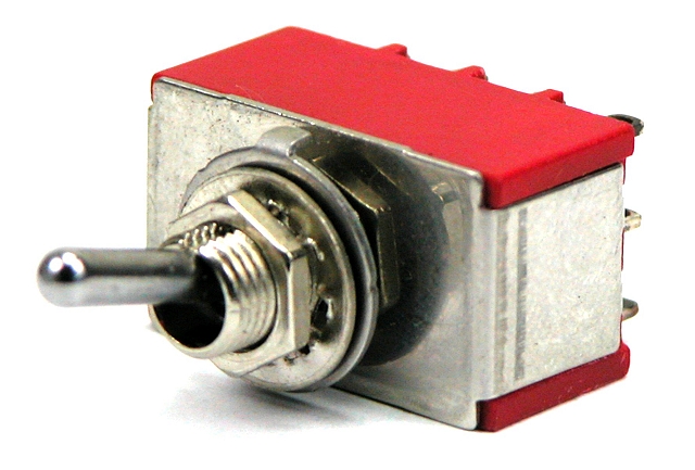 Toggleswitch miniatur ø6,35mm 4-pole on-off-on