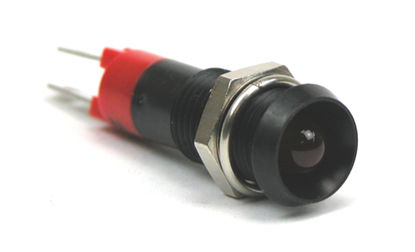 Controle LED 24-28V rot - IP-67 - schwarze gehäuse