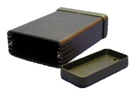 Alu. instrumentkast 160x165x51,5mm - zwart