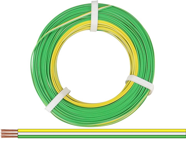 x50m Drillings Litz 3x0,14mm² - gelb/weiss/grün