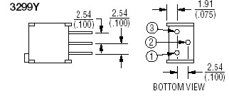 Instelpotmeter 25-slagen top-adjust QIL - 1K