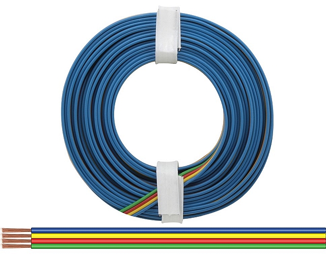 x5m Quadrublet flex 4x0,14mm² (blue/yellow/red/green)