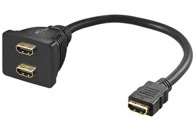 Adapter 19-polig HDMI buchse / 2x buchse 20 cm vergoldet