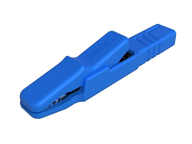 Crocodileclip isolated ø4mm  - Heavy-duty 25A - blue