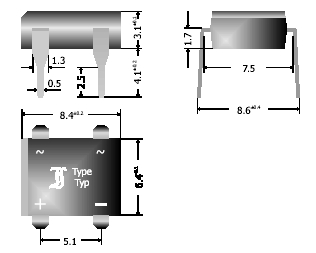 Brugcel 1A 250V - DIL-4