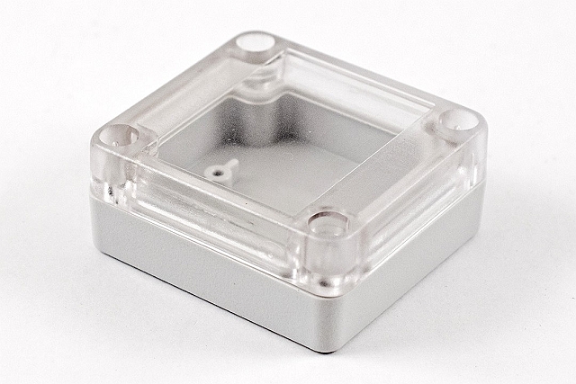 Enclosure 65x60x28mm Polycarbonat white with clear lid - IP65