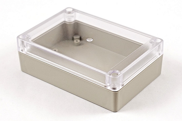 Enclosure 105x75x55mm ABS light grey with clear led - IP65