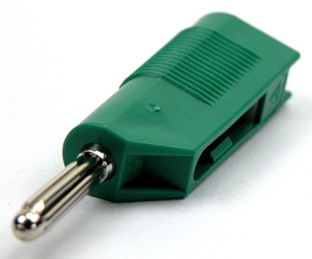 Labory plug ø4mm with top-entry - green