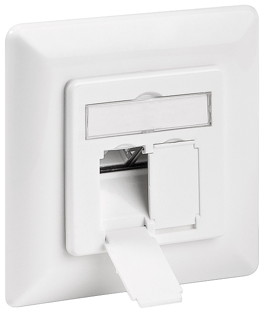 Cat 6 wall plate flush mounting 2xRJ45 shielded 250MHz - white