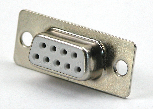 D-Sub connector receptable solderversion - 9-pole