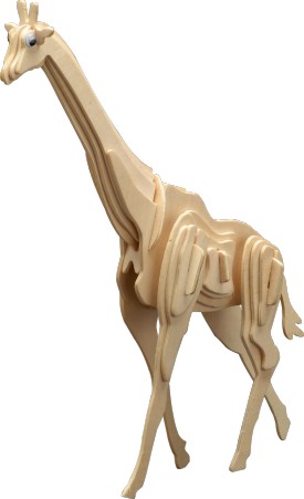 Houten bouwplaat - Giraffe