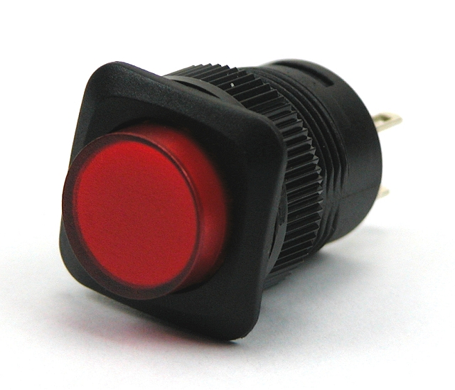 Pushbutton 1xNO 1,5A 250V 18x18mm - black