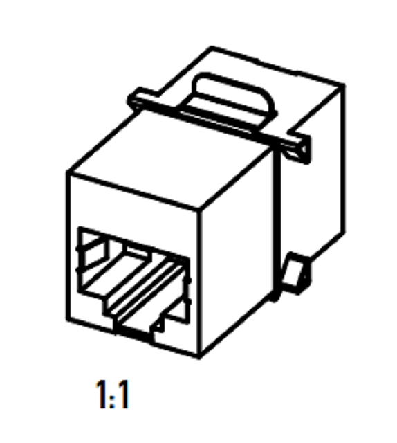 RJ45 8 pol cplr str PNL shi