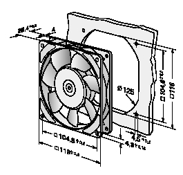 Ventilator 119x119x25mm 230Vac 37dbA 117m³/hr - uilopend