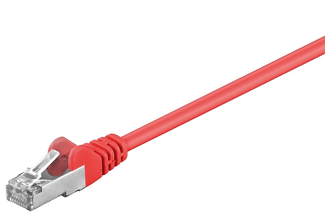 Patchkabel SFTP CAT5e 2xRJ45 mit angespritzter knickschutztülle - 1,0m - rot