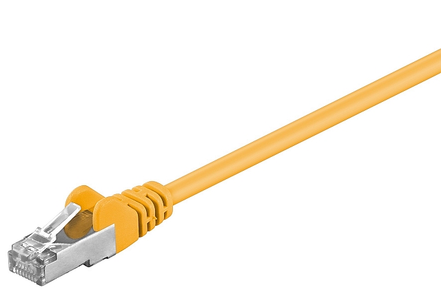 Patchkabel SFTP CAT5e 2xRJ45 met aangespoten tule - 1,5m - geel