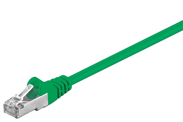 Patchkabel SFTP CAT5e 2xRJ45 met aangespoten tule - 7,5m - groen