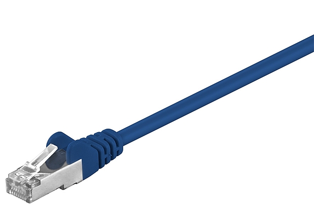 Patchcable SFTP CAT5e 2xRJ45 molded version with strain relief - 10m - blue