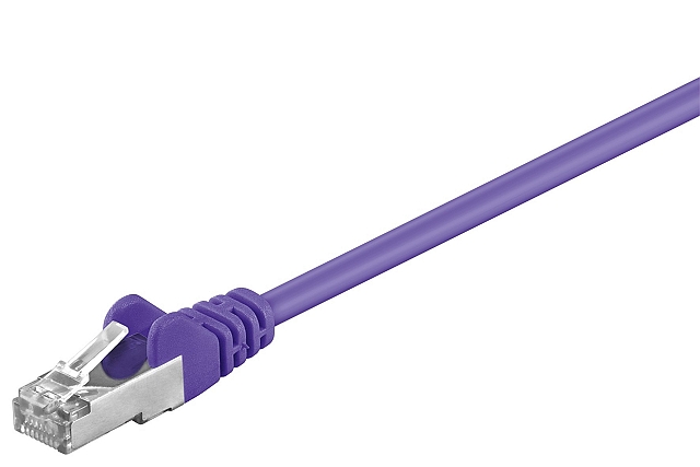 Patchkabel SFTP CAT5e 2xRJ45 mit angespritzter knickschutztülle - 10m - violett