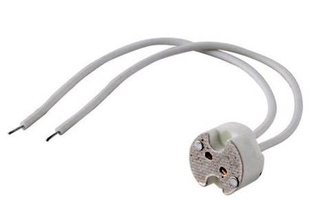 Halogen lampsocket G4 ø17mm 12V ceramic 15cm silicon wire