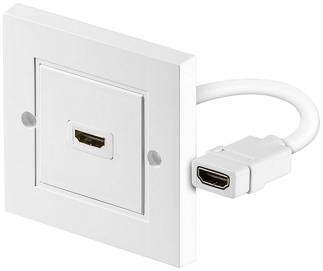 Wandanschluss mit 1x HDMI port - weiss