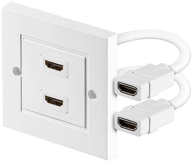 Wallplate with 2x HDMI connection - white