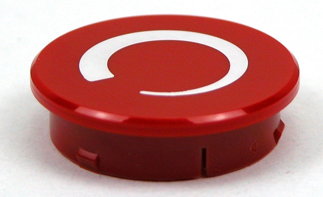 Deksel 28mm rood - met zwelpijl