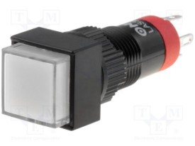 Drukschakelaar 1x aan/aan 9x9mm - 24Vac/dc LED - wit