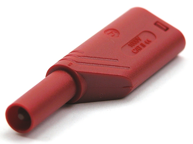 Safety Labory plug ø4mm angled - red