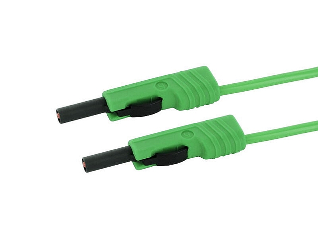 Sicherheits Labor kabel ø4mm Siliconen 1mm²/16A IEC - 50cm - grün