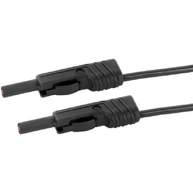 Sicherheits Labor kabel ø4mm Siliconen 1mm²/16A IEC - 100cm - schwarz