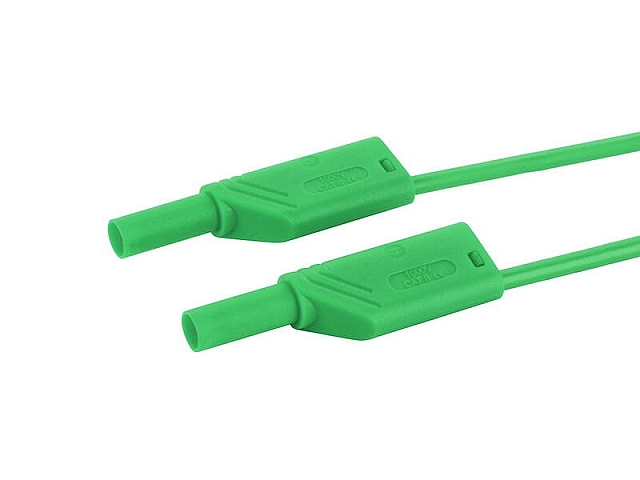 Safety Labory cable ø4mm Silicon 1,0mm²/16A IEC - 50cm - green