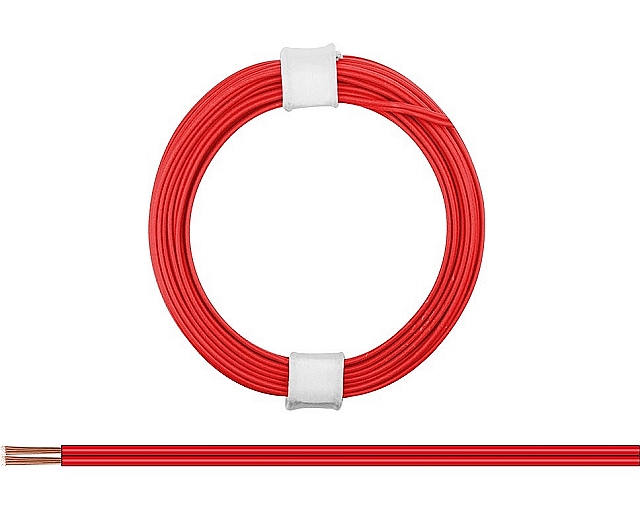 x5m Tweeling snoer 2x0,08mm² - rood/rood