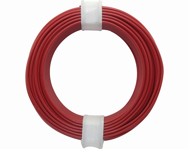 x10 reels of 10m PVC cable 0,14mm² - red