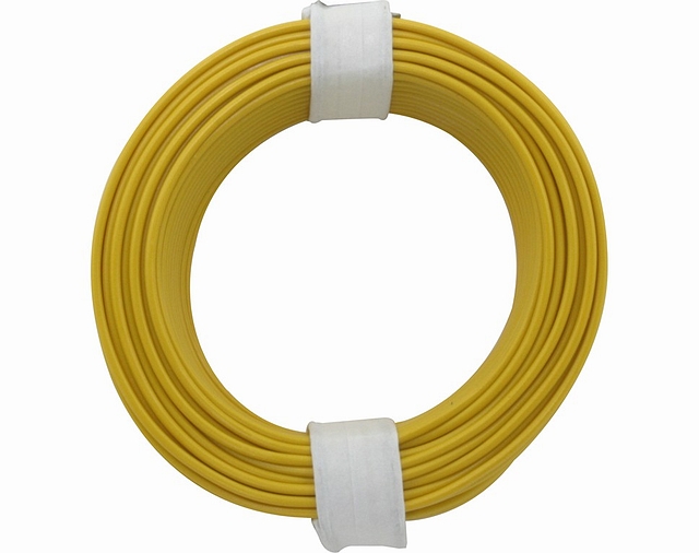 x10 reels of 10m PVC cable 0,14mm² - yellow