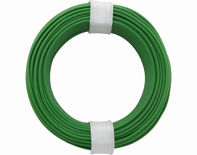 x10 reels of 10m PVC cable 0,14mm² - green