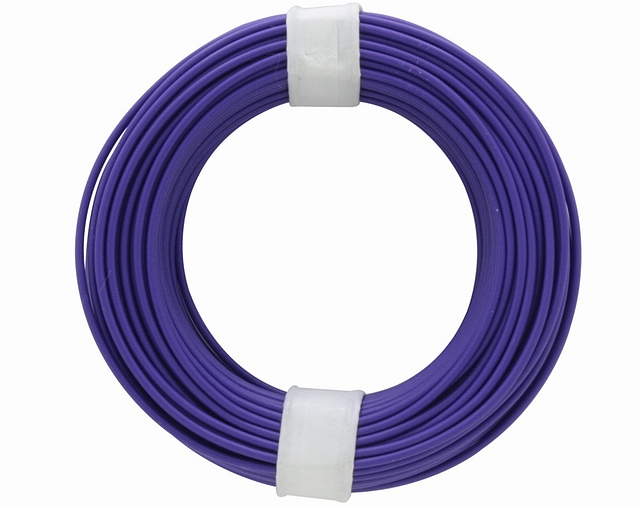 x10 reels of 10m PVC cable 0,14mm² - purple