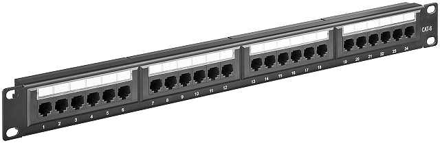 19" Patchpanel Cat6 24-poorts - niet afgeschermd