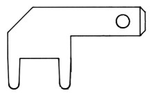 Printvlaksteker vernikkeld 2,8x0,8mm e=5mm haaks