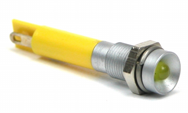 LED in holder ø7mm 24Vdc - yellow LED - satin grey - solder