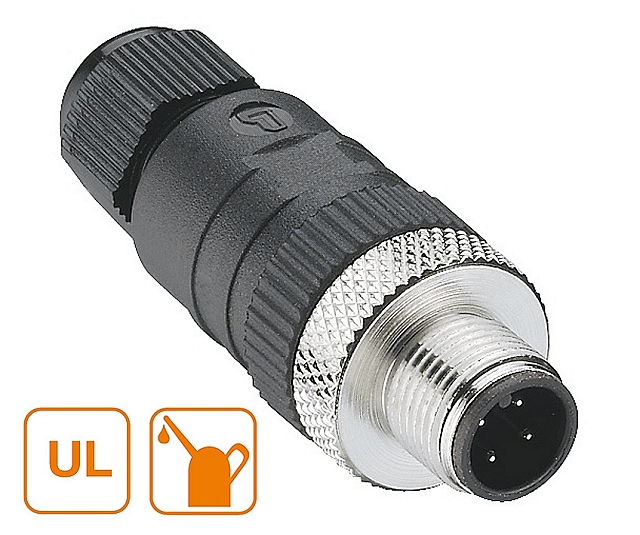 M12 Connector male 5-pos - screwconnections - SW15
