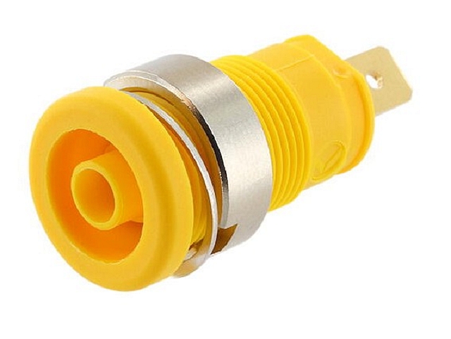 Safety Labory socket panelmount ø4mm - faston - yellow