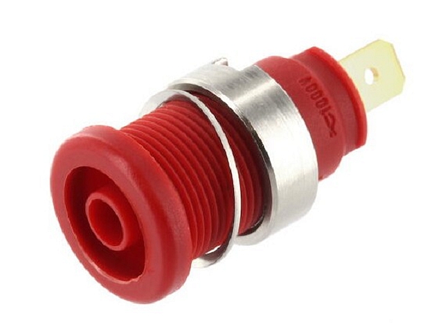 Safety Labory socket panelmount ø4mm - faston - red