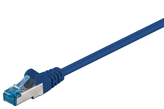 Patchkabel S/FTP Cat6A AWG27/7 - halogeenvrij - blauw - 20m