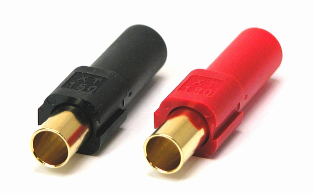 Voedingsconnector 1-polig Female 60A - 500Vdc - rood en zwart