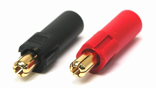 Voedingsconnector 1-polig Male 60A - 500Vdc - rood en zwart